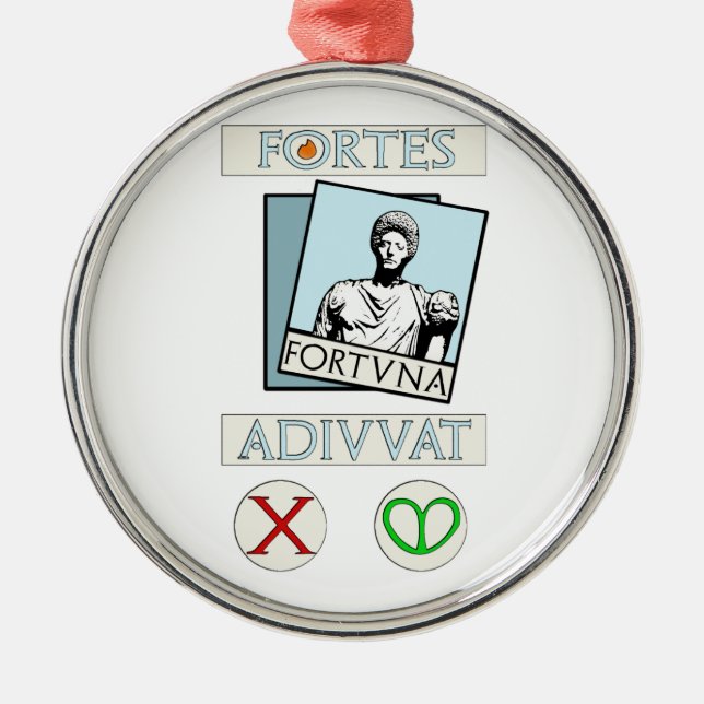 Fortes Fortuna Adiuvat Metal Tree Decoration (Front)