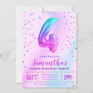 Forth Birthday Party Invitation