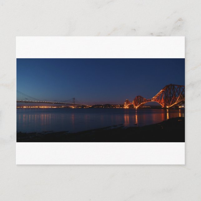 Forth Bridges at Night Postcard (Front)