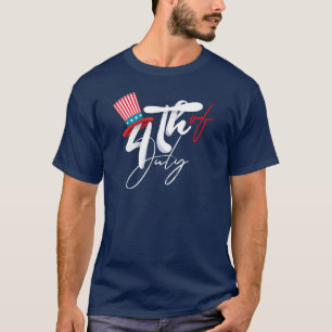 Forth of July Text and a patriotic Hat Design T-Shirt