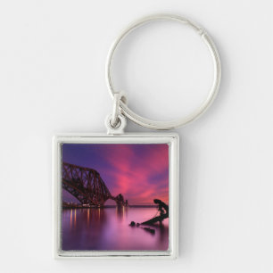 Forth Rail Bridge At Sunset Scotland Key Ring