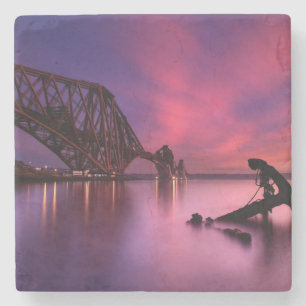 Forth Rail Bridge At Sunset Scotland Stone Coaster