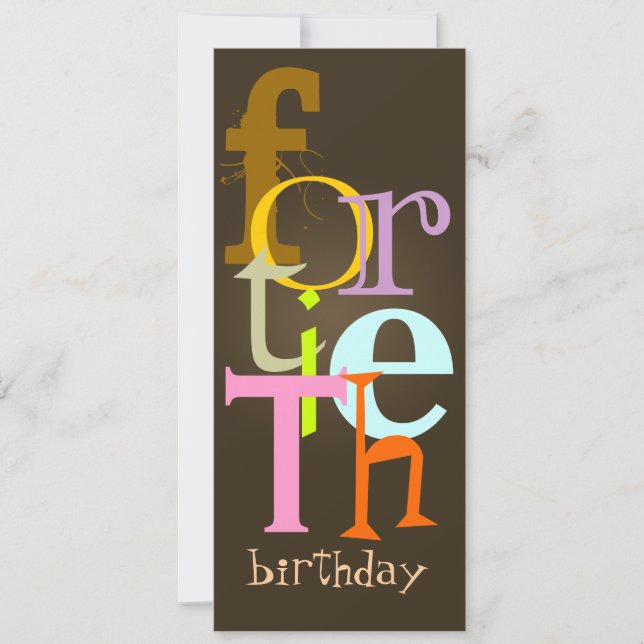 Fortieth / 40th Birthday Party Invitations (Front)