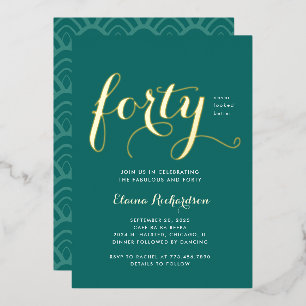Fortieth Birthday Party Invitation Glamourous