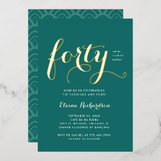 Fortieth Birthday Party Invitation Glamourous
