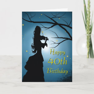 Fortieth Birthday Violin Player Card