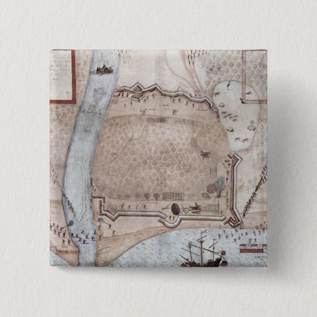 Fortified Encampment, Puerto Rico 15 Cm Square Badge (Front)