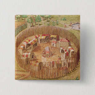 Fortified Indian Village, from 'Brevis 15 Cm Square Badge