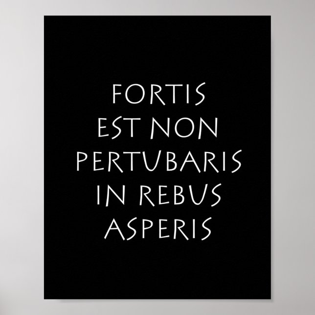 Fortis est non pertubaris in rebus asperis poster (Front)