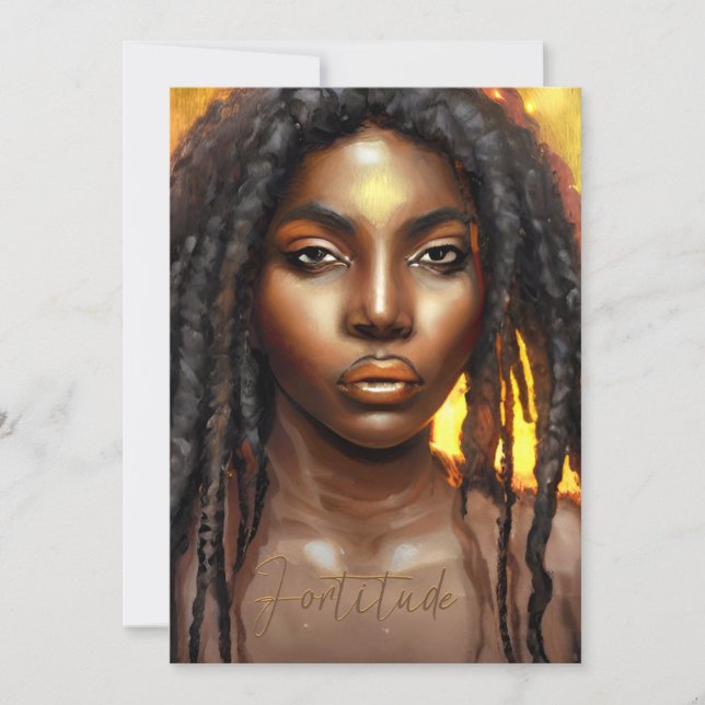 Fortitude African American Art Frameable Card  (Front)