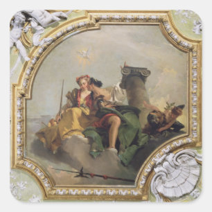 Fortitude and Justice, from the 'Sala Capitolare' Square Sticker