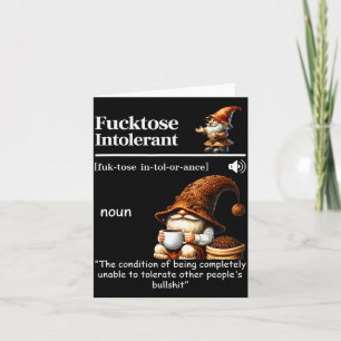 Fortose Intolerant Definition Funny Gnome Coffee  Card