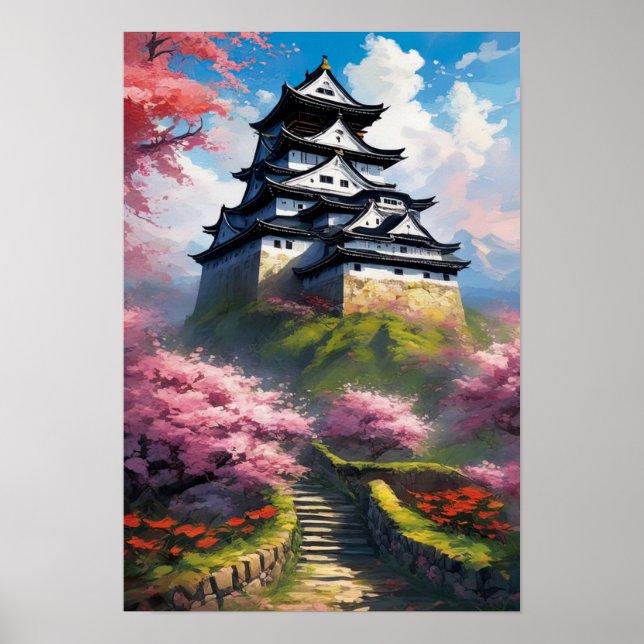 Fortress Amid Cherry Blossoms Poster (Front)