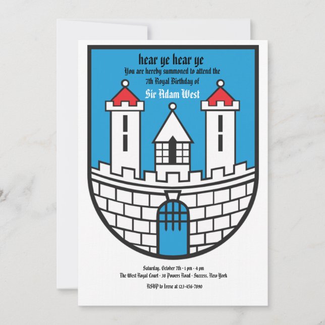 Fortress Birthday Party Invitation (Front)