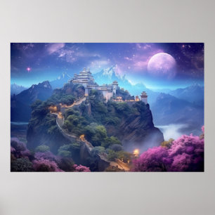 Fortress Castle Otherworldly Dimension Fantastic Poster