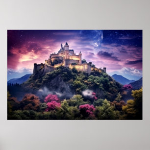 Fortress Castle Otherworldly Dimension Fantastic Poster
