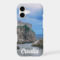 Fortress walls, rocky coast and sea in Croatia