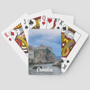Fortress walls, rocky coast and sea in Croatia Playing Cards