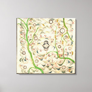 Fortresses in Xin Xi Ying, Yunnan Provence Map Canvas Print