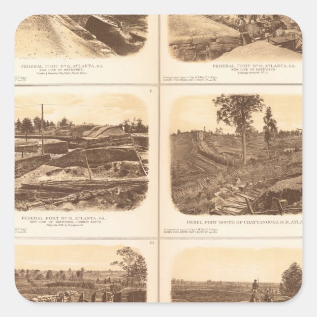 Forts, batteries, Atlanta, Ga Square Sticker (Front)