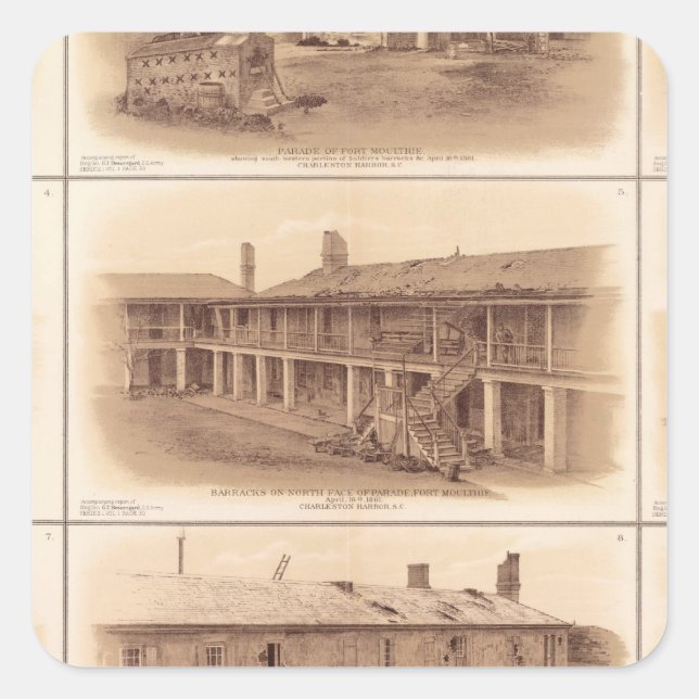 Forts Sumter & Moultrie Square Sticker (Front)