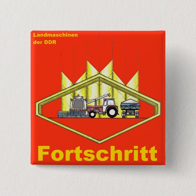 Fortschritt DDR Design 15 Cm Square Badge (Front)