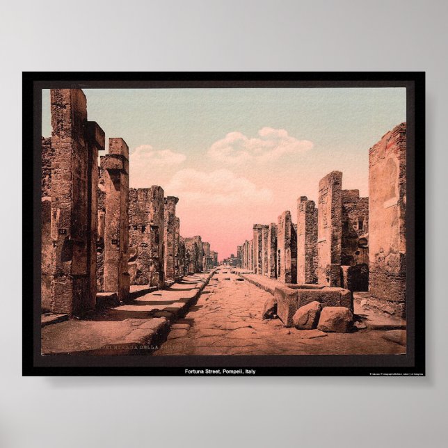 Fortuna Street, Pompeii, Italy Poster (Front)