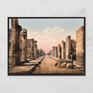 Fortuna Street, Pompeii, Italy vintage Photochrom Postcard