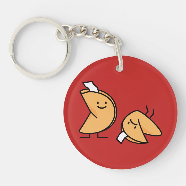 Fortune cookie crispy Chinese sweet dessert lucky Key Ring (Front)