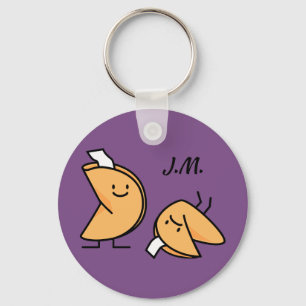 Fortune cookie crispy Chinese sweet dessert lucky Key Ring