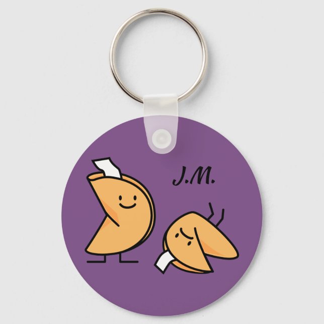 Fortune cookie crispy Chinese sweet dessert lucky Key Ring (Front)