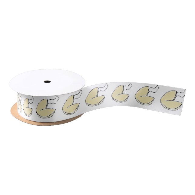 Fortune Cookie Lucky Chinese Food Cartoon Satin Ribbon (Spool)
