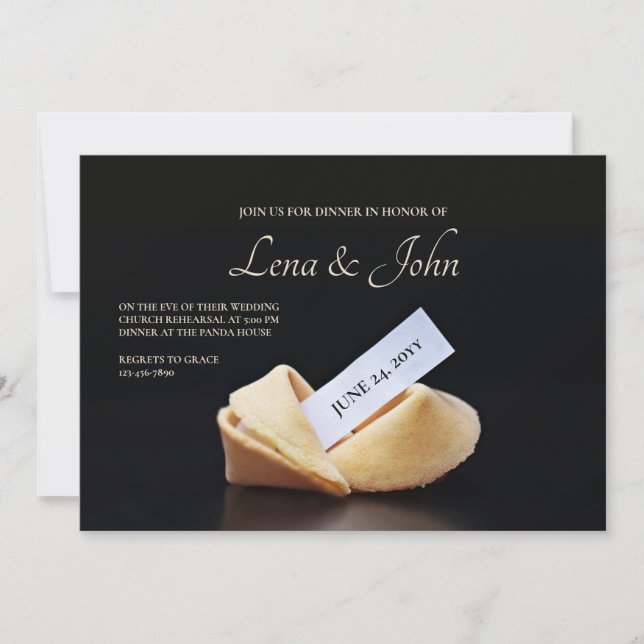 Fortune Cookie Rehearsal Dinner Invitation (Front)