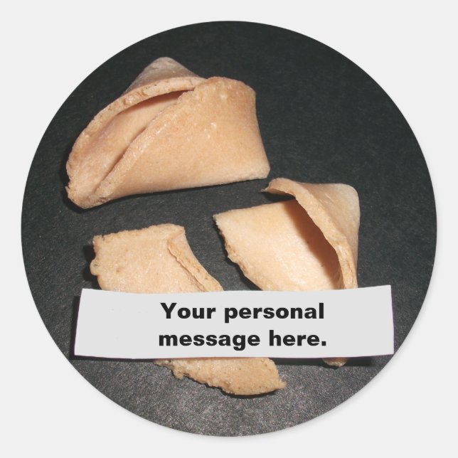 Fortune Cookie with Personalised Fortune Stickers (Front)