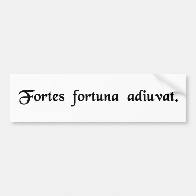 Fortune favours the bold. bumper sticker (Front)