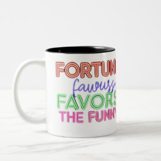Fortune Favours The Funny wedding And Birthday Gif Two-Tone Coffee Mug