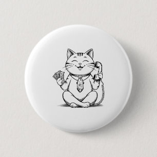 Fortune Kitty Meme Graphic Kawaii Maneki Neko Doll 6 Cm Round Badge