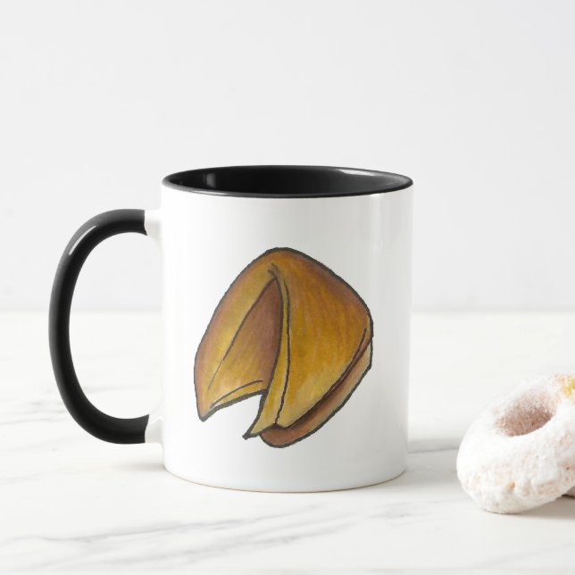 Fortune Teller Cookie Chinese Restaurant Food Luck Mug (With Donut)