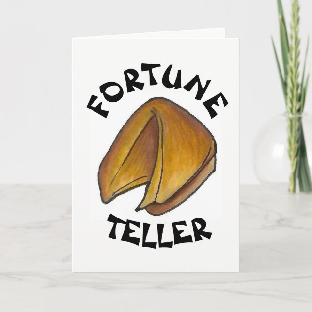 Fortune Teller Cookie Chinese Restaurant Good Luck Card (Front)