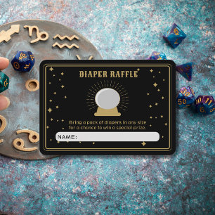 Fortune Teller Crystal Ball Diaper Raffle Enclosure Card