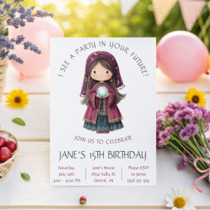 Fortune Teller, Crystal Ball, Kids' Birthday Invitation