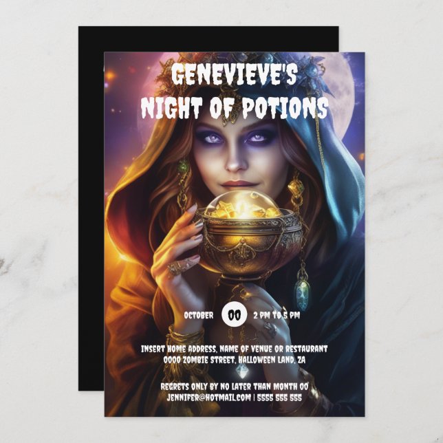 Fortune Teller crystal ball magic witchraft hallow Invitation (Front/Back)