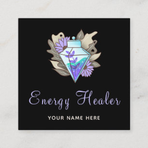 Fortune Teller Energy Healer Magic Potion Diamond Square Business Card