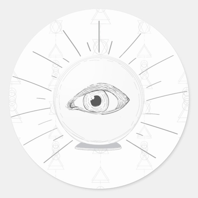 Fortune Teller Eye Seer Esoteric Crystal Ball Classic Round Sticker (Front)