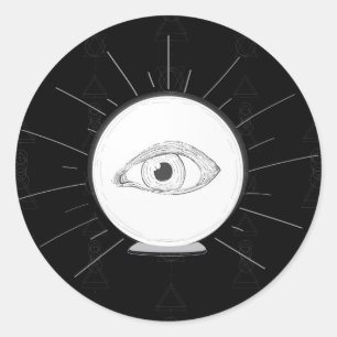 Fortune Teller Eye Seer Esoteric Crystal Ball Classic Round Sticker