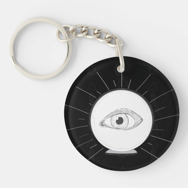 Fortune Teller Eye Seer Esoteric Crystal Ball Key Ring (Front)