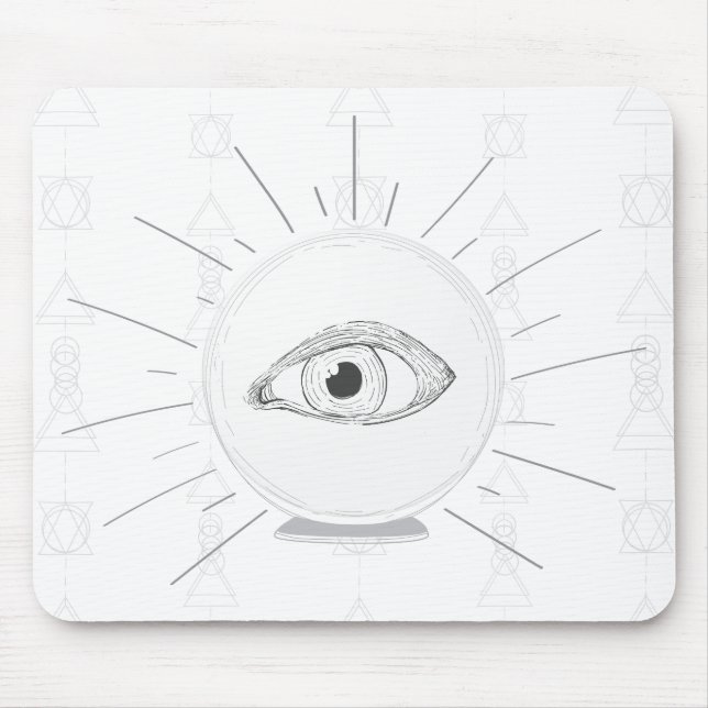 Fortune Teller Eye Seer Esoteric Crystal Ball Mouse Mat (Front)