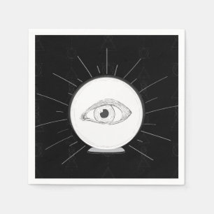 Fortune Teller Eye Seer Esoteric Crystal Ball Napkin