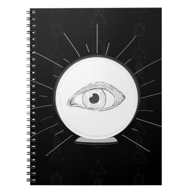 Fortune Teller Eye Seer Esoteric Crystal Ball Notebook (Front)