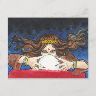 Fortune Teller Fantasy circus art postcard print